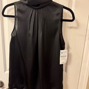 Zara Black Satin Sleeveless Blouse